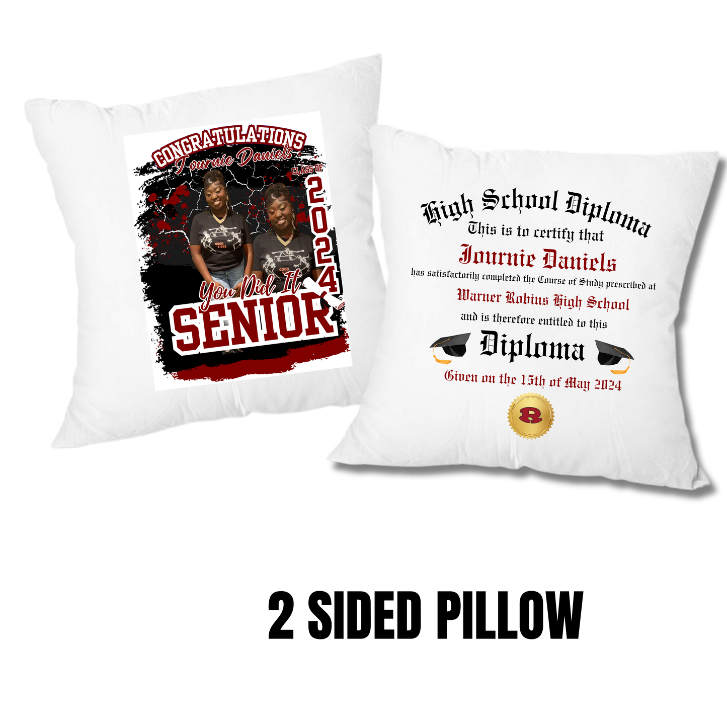 Graduation Diploma Pillow (2 Sided)