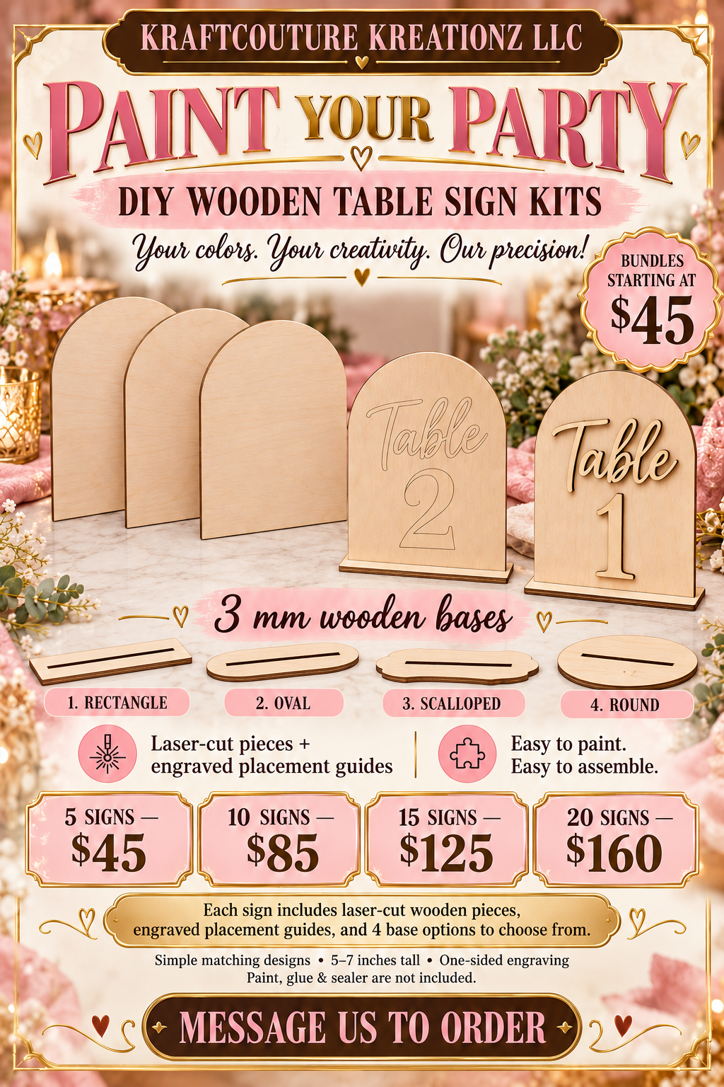 DIY WOODEN TABLE SIGNS