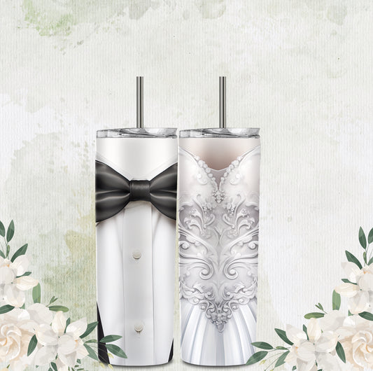 Bride and Groom Tumbler Set